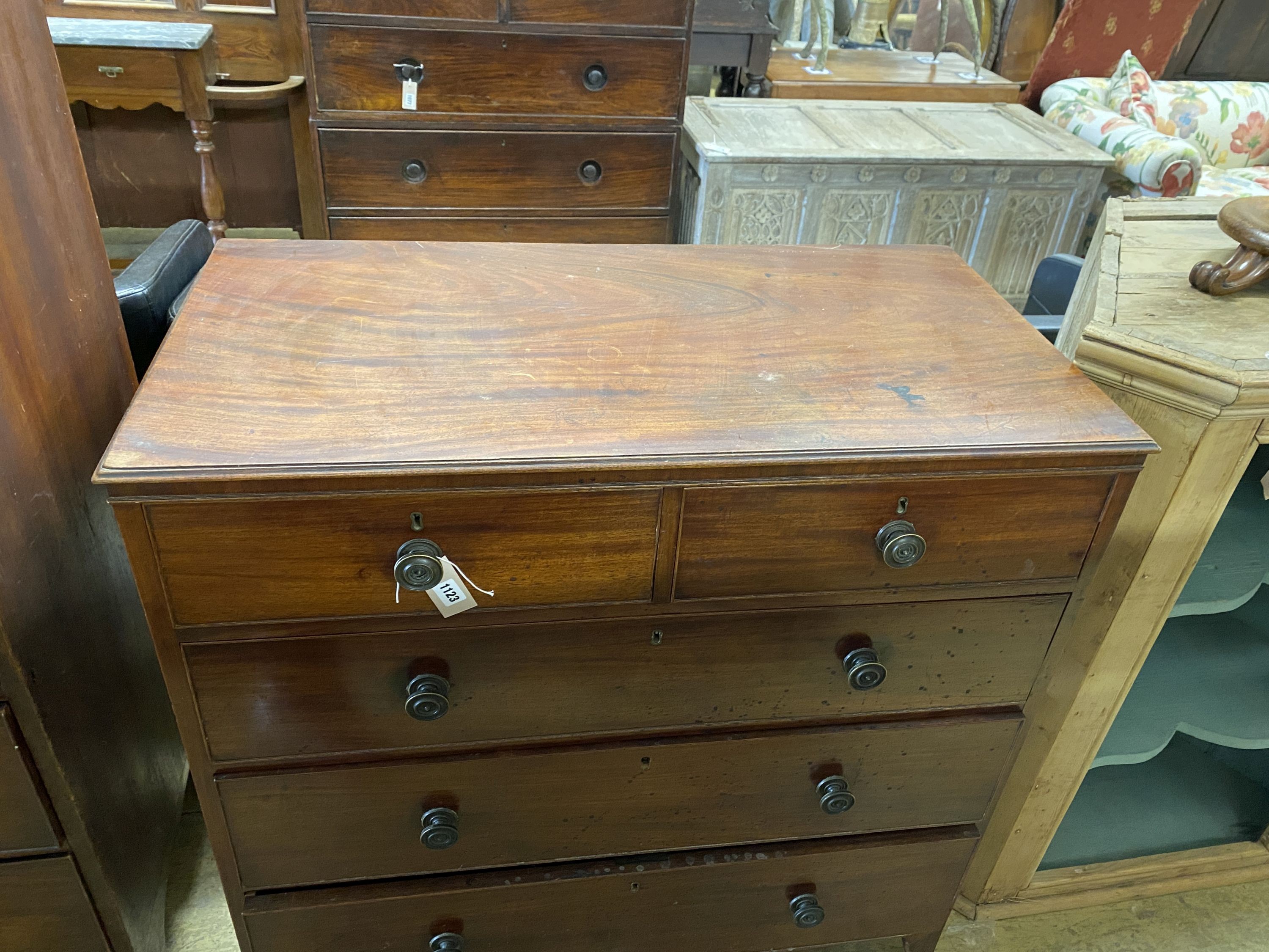 A George IV mahogany chest, width 100cm, depth 52cm, height 101cm